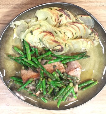 Zwaardvis met dragon- aardappels