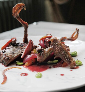 Duif met lavendel, tijm