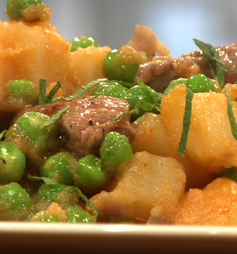 Aardappel erwtencurry