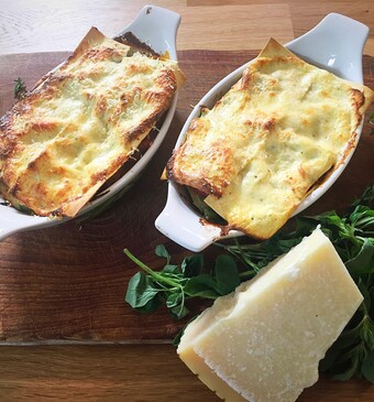 Lasagne met groene asperge