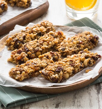 Crunchy mueslirepen met kokos en hazelnoten 