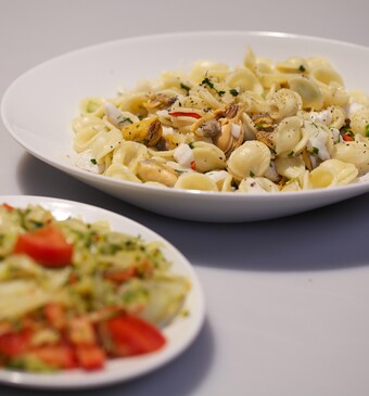 Orecchiette con frutti di mare (pasta met zeevruchten)
