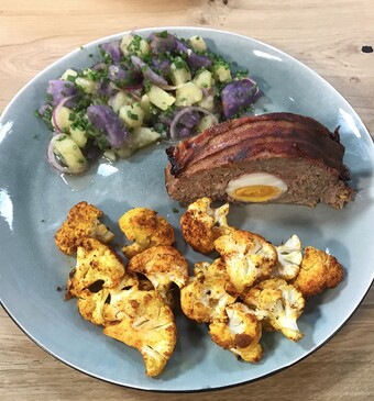 Meatloaf met ei en bacon