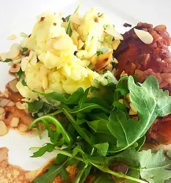 Rucola stamppot met Schots ei