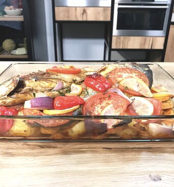 Dorade met charmilla uit de oven