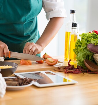 Recepten koken snijden tablet