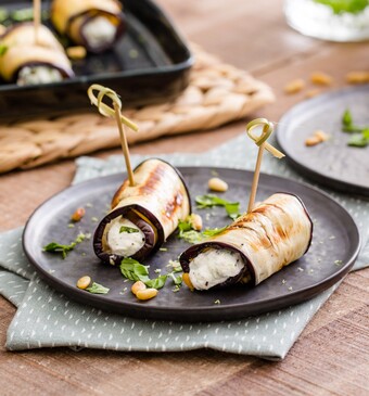 Gevulde auberginerolletjes