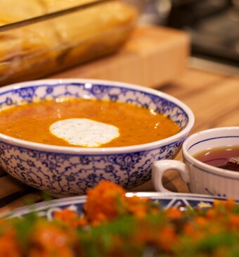 Turkse rode linzensoep en Turkse baklava
