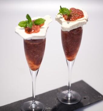 John’s spoom met meringue en vijgencompote