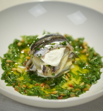 Knolselderij-lasagnetti met rucolasaus