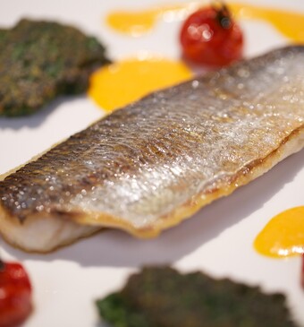 Dorade met spinazie “beignets”