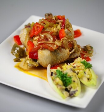 Piepkuiken in witte wijn