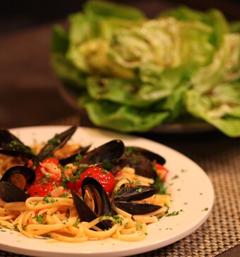 Linguine met gemengde zeevruchten