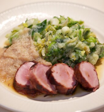 Varkenshaas met gestoofde vanille-rabarber