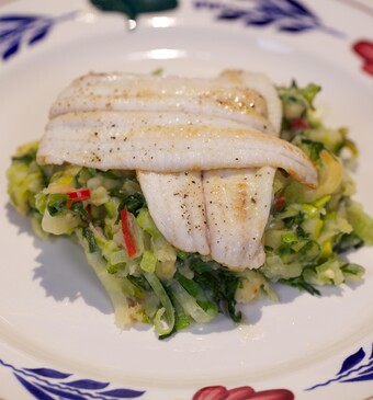 Frisse sliptong met spannende stamppot