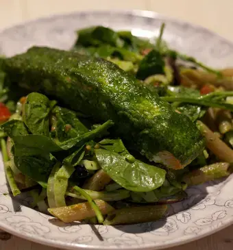 Zalm met spinaziepesto uit de oven