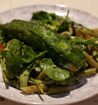 Zalm met spinaziepesto uit de oven
