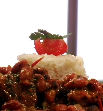 Bruine bonen met rijst