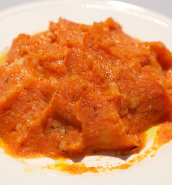 Geroosterde paprika-aardappelpuree