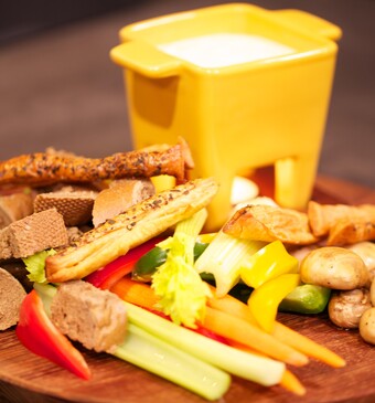 Geitenkaasfondue met Hollandse dippers