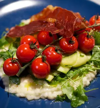 Risotto met krokante parmaham