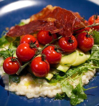 Risotto met krokante parmaham