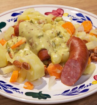 Utrechtse vijfschaft met mosterdsaus