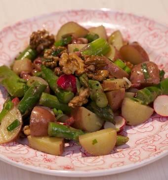 Rosevalsalade met mosterddressing