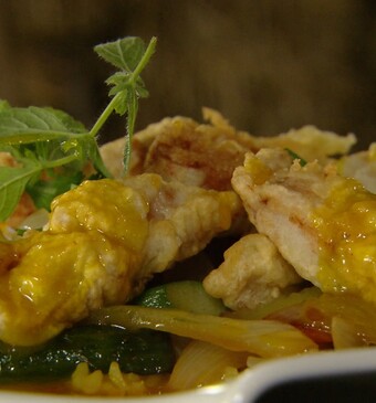 Gebakken meerval met bulgur zure saus