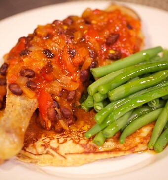 Maïspannenkoekjes met kippenpoten