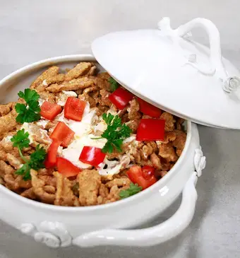 Paprikakip met noedels van oma Katalin