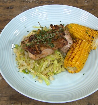 Gegrilde maïs met citroenkip