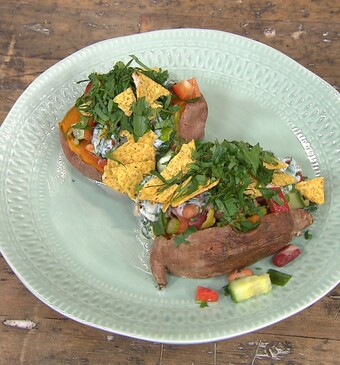 gepofte zoete aardappel