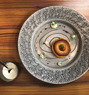 Tarte Tatin met Granny Smith mousse en Calvados