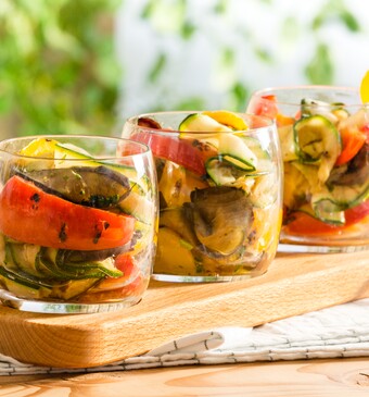 Gegrilde groeten (aubergine, courgette, paprika)