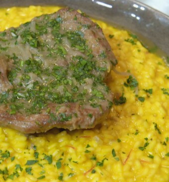 Ossobuco alla Milanese met gremolata en saffraanrisotto