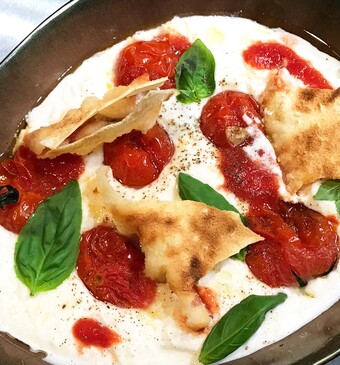 Crema di burrata met tomaatjes