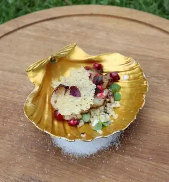 Gebakken coquille met kokos en limoen