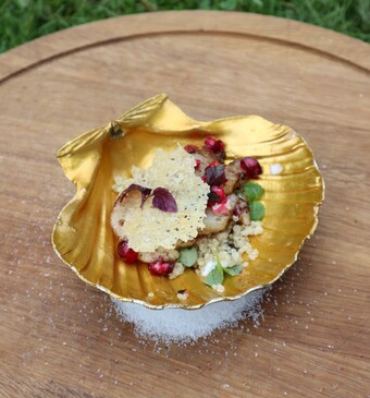 Gebakken coquille met kokos en limoen