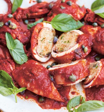 Gevulde gesmoorde inktvis