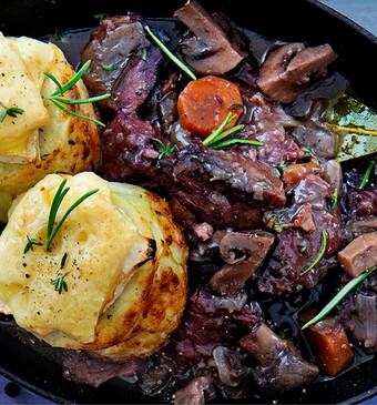 Boeuf bourguignon met gratin