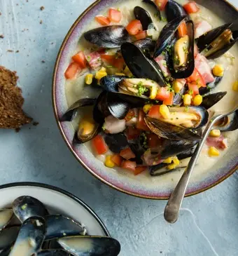 Clam chowder soep