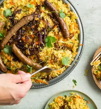 Lemon tabouleh met merguez