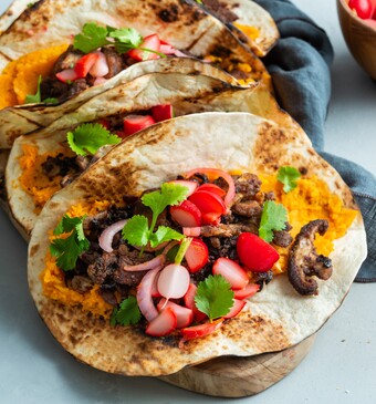 Tortilla met paddenstoelen