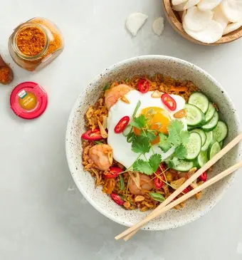 Nasi met garnalen