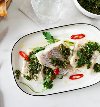 Kabeljauw chimichurri