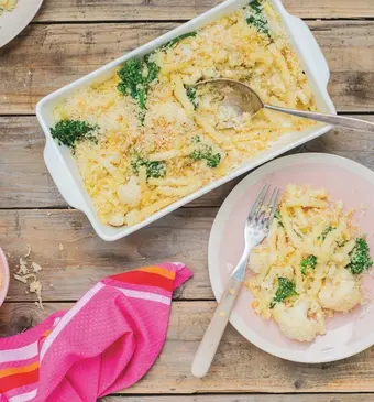 Mac and cheese met broccoli