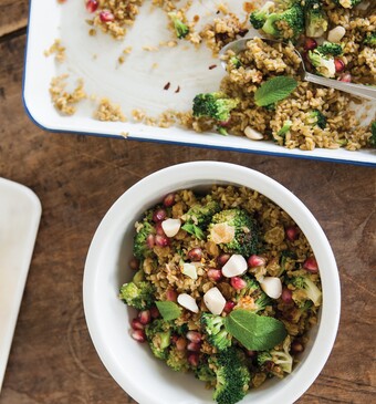 Freekehsalade met munt en macadamia’s