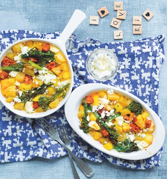 Aardappeltortilla met chorizo en avocado-sinaasappelsalade 