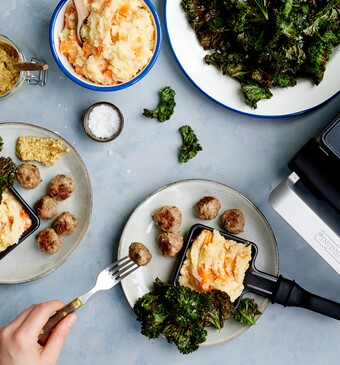 Hollandse gehaktballen met boerenkoolchips 